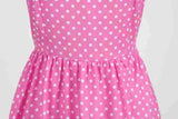 Women Vintage 1950s 1980s Pink Retro Rockabilly Prom Swing Dresses Cap-Sleeve