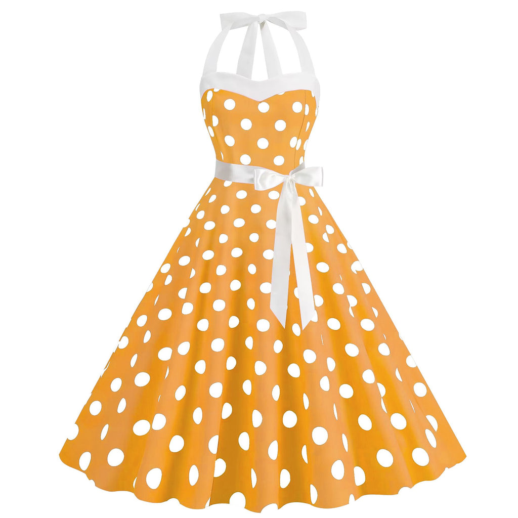 Women Vintage 1950s 1980s Retro Dress Pink Swing Rockabilly A-line Mid Hiipps Women Vintage 1950s 1980s Retro Dress Pink Swing Rockabilly A-line Mid Hiipps