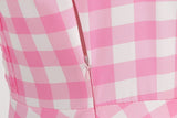 Women Vintage 1950s 1980s Retro Dress Pink Swing Rockabilly A-line Midi Prom Dress