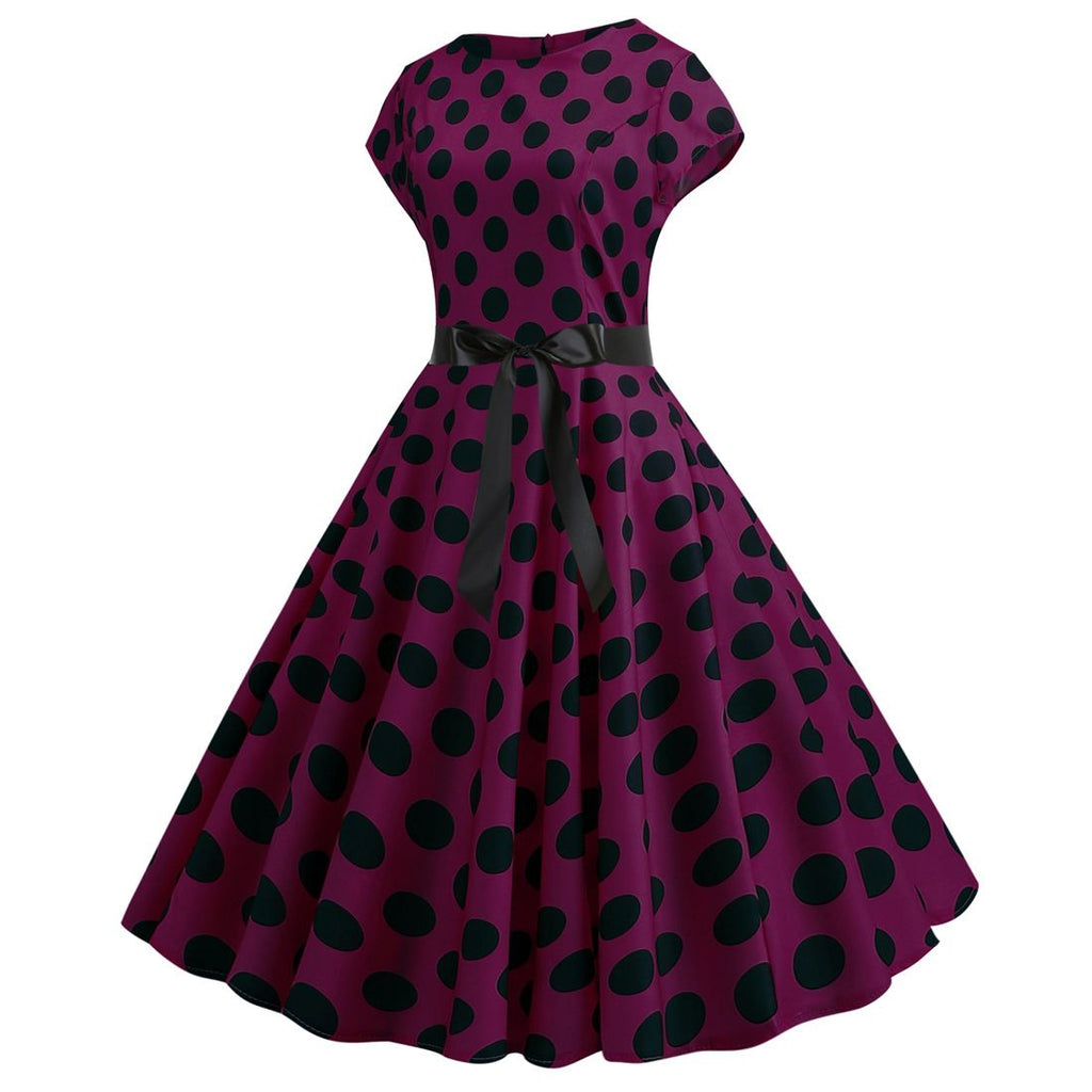 1950's red polka dot dress Women Vintage 1950s Retro Polka Dot Print Evening Party Prom Swing Dre – Hiipps
