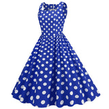 Women Vintage 50s 1950s Dress Square Neck A-line Polka Dot Rockabilly Swing Evening Party Cocktail Dresses