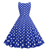 Women Vintage 50s 1950s Dress Square Neck A-line Polka Dot Rockabilly Swing Evening Party Cocktail Dresses