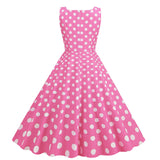 Women Vintage 50s 1950s Dress Square Neck A-line Polka Dot Rockabilly Swing Evening Party Cocktail Dresses