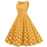 Women Vintage 50s 1950s Dress Square Neck A-line Polka Dot Rockabilly Swing Evening Party Cocktail Dresses