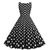 Women Vintage 50s 1950s Dress Square Neck A-line Polka Dot Rockabilly Swing Evening Party Cocktail Dresses