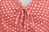 Women Vintage Pink Polka Dot 1950s Rockabilly Audrey Dress Retro Cocktail Swing Dress