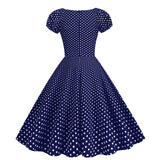 Women Vintage Pink Polka Dot 1950s Rockabilly Audrey Dress Retro Cocktail Swing Dress