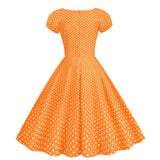 Women Vintage Pink Polka Dot 1950s Rockabilly Audrey Dress Retro Cocktail Swing Dress