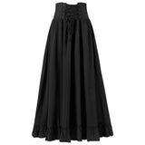 Women Vintage Gothic Victorian High Waist Midi Skirt Flared Pleated Long Maxi Skirts