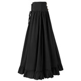 Women Vintage Gothic Victorian High Waist Midi Skirt Flared Pleated Long Maxi Skirts