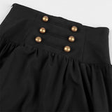 Women Vintage Gothic Victorian High Waist Midi Skirt Flared Pleated Long Maxi Skirts