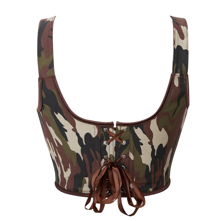 Women's Bustier Corset Top Short Vest Floral Mini Steampunk Party Corset