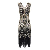 Plus Size Women's 1920s V Neck Beaded Fringed Gatsby Theme Flapper Costume Dress