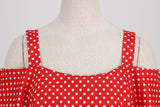 Women's 1950s Retro Rockabilly Polka Dot Casual Dress Vintage Style Prom Dress