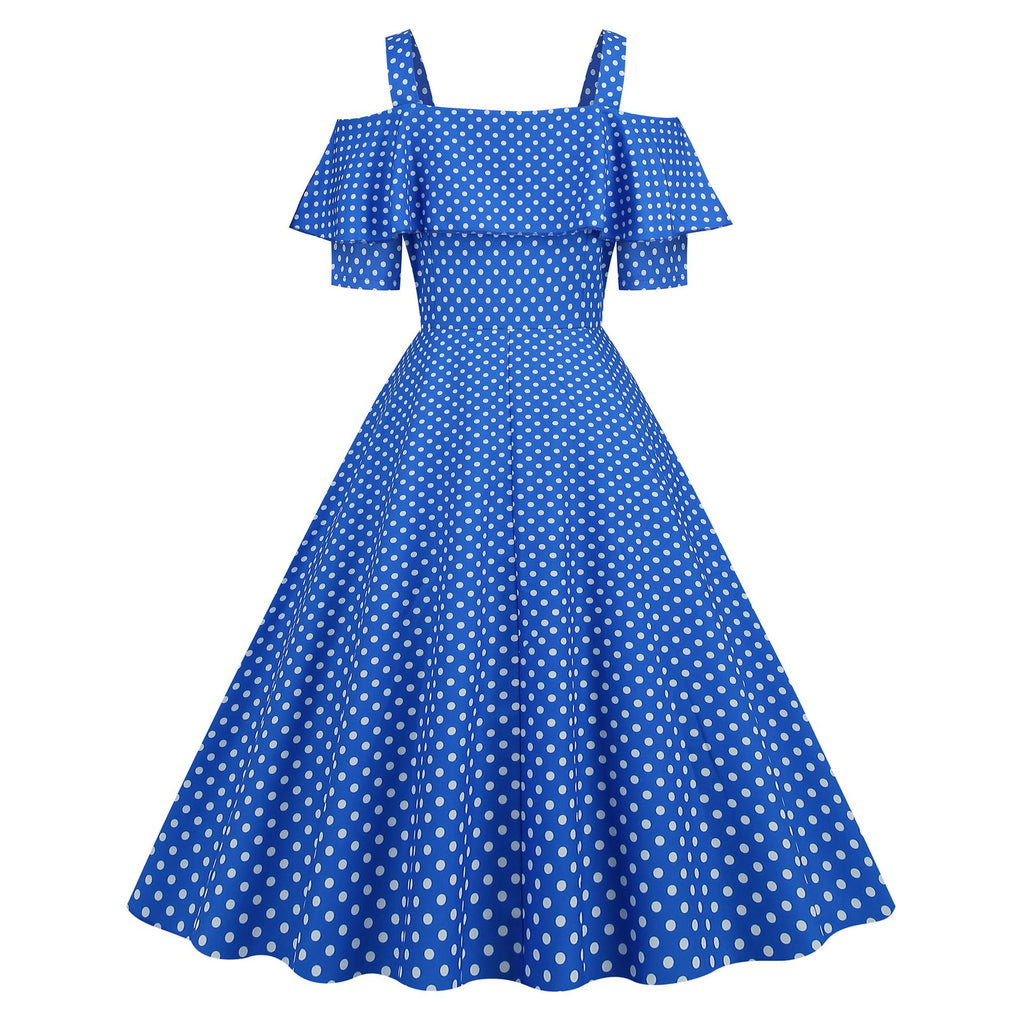 1950s style prom dress Women's 1950s Retro Rockabilly Polka Dot Casual Dress Vintage Style Pr – Hiipps