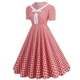 Women's 1950s Vintage Audrey Hepburn Style Peter Pan Collar Cocktail Swing Dresses