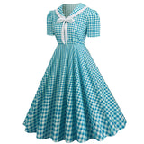 Women's 1950s Vintage Audrey Hepburn Style Peter Pan Collar Cocktail Swing Dresses