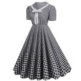 Women's 1950s Vintage Audrey Hepburn Style Peter Pan Collar Cocktail Swing Dresses