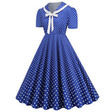Women's 1950s Vintage Audrey Hepburn Style Peter Pan Collar Cocktail Swing Dresses