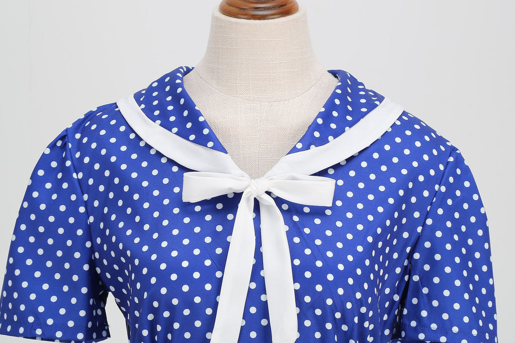 Women's 1950s Vintage Audrey Hepburn Style Peter Pan Collar Cocktail Swing Dresses