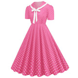Women's 1950s Vintage Audrey Hepburn Style Peter Pan Collar Cocktail Swing Dresses