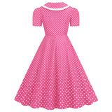 Women's 1950s Vintage Audrey Hepburn Style Peter Pan Collar Cocktail Swing Dresses