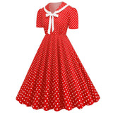 Women's 1950s Vintage Audrey Hepburn Style Peter Pan Collar Cocktail Swing Dresses