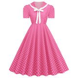Women's 1950s Vintage Audrey Hepburn Style Peter Pan Collar Cocktail Swing Dresses