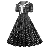 Women's 1950s Vintage Audrey Hepburn Style Peter Pan Collar Cocktail Swing Dresses