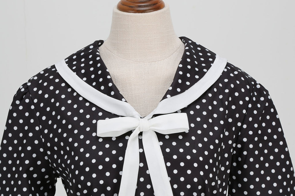 Women's 1950s Vintage Audrey Hepburn Style Peter Pan Collar Cocktail Swing Dresses
