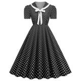 Women's 1950s Vintage Audrey Hepburn Style Peter Pan Collar Cocktail Swing Dresses