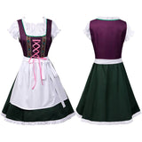 Women's 3Pcs German Dirndl Dress Bavarian Oktoberfest Costumes for Halloween