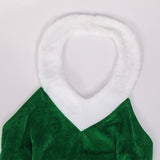 Women's 4PCS Christmas Elf Santa's Helper Costume for Women Party Fancy Dress with Hat