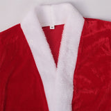 Women's 4 Pcs Mrs Claus Santa Christmas Costume with Hooded Dress with Belt Stockings Gloves