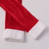 Women's 4 Pcs Mrs Claus Santa Christmas Costume with Hooded Dress with Belt Stockings Gloves