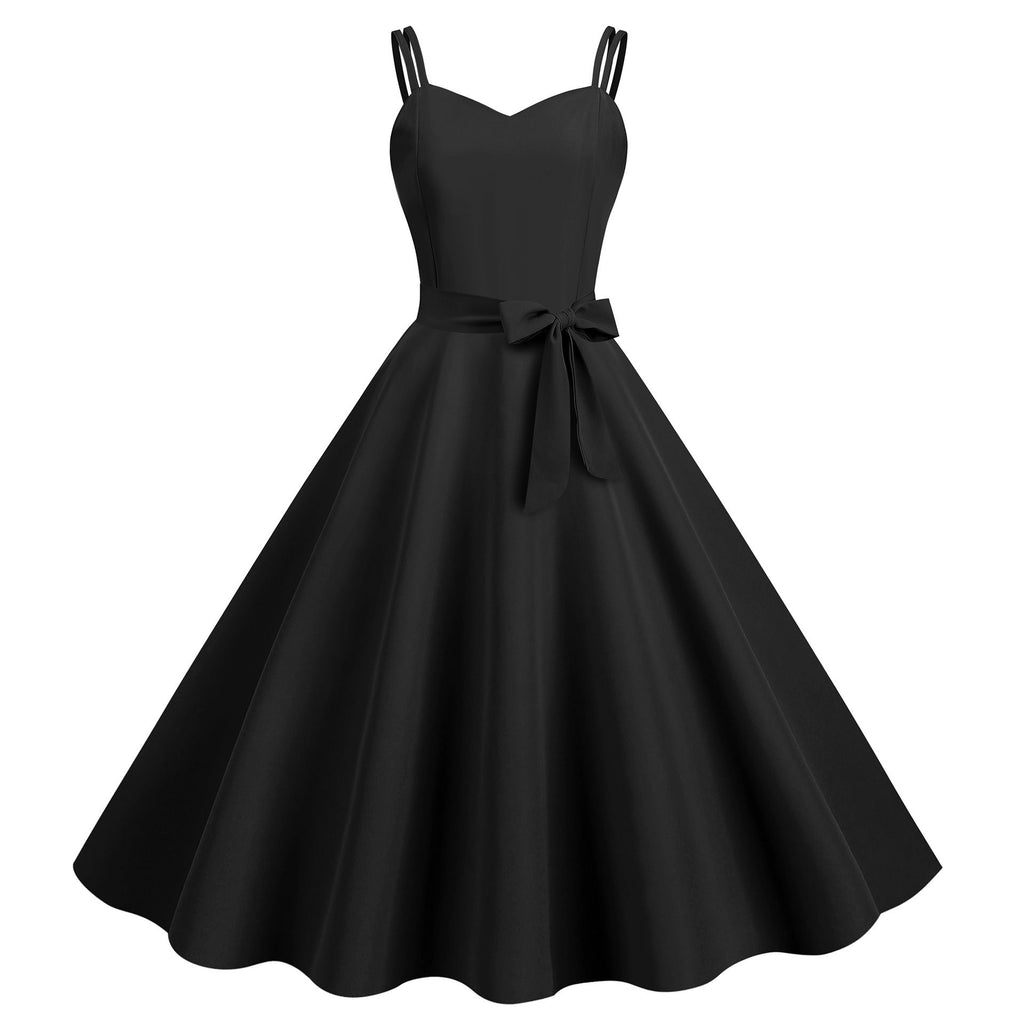 Women's 50s 60s A Line Rockabilly Dress Vintage Swing Party Dress