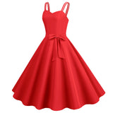 Women's 50s 60s A Line Rockabilly Dress Vintage Swing Party Dress