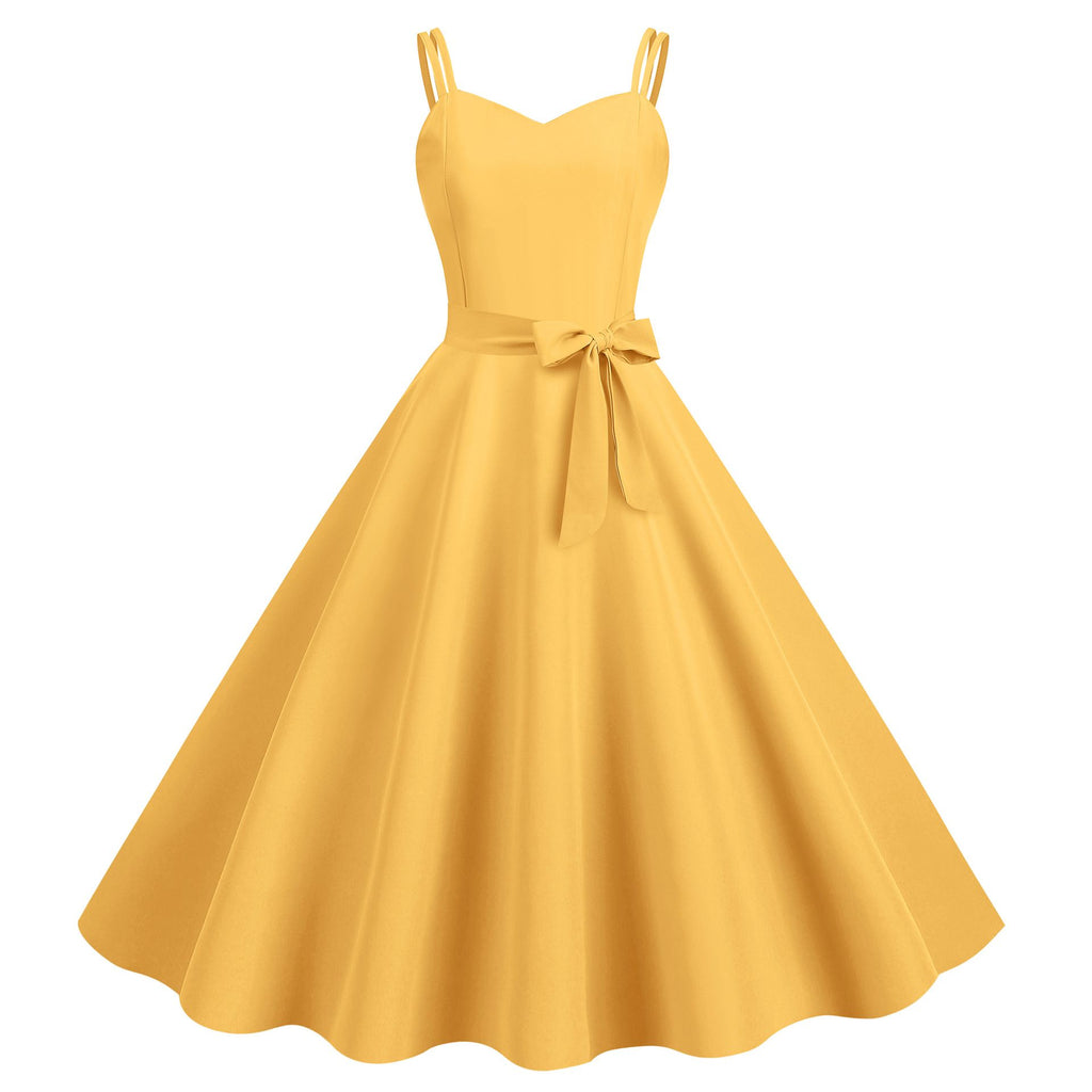 Women's 50s 60s A Line Rockabilly Dress Vintage Swing Party Dress