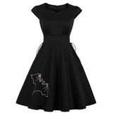 Women's 50s Vintage Halloween Retro Rockabilly Swing Dress