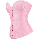 Women's Beautiful Classic Corset Top Satin Overbust Lace Up Waist Trainer