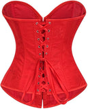 Women's Beautiful Classic Corset Top Satin Overbust Lace Up Waist Trainer