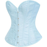 Women's Beautiful Classic Corset Top Satin Overbust Lace Up Waist Trainer