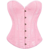 Women's Beautiful Classic Corset Top Satin Overbust Lace Up Waist Trainer