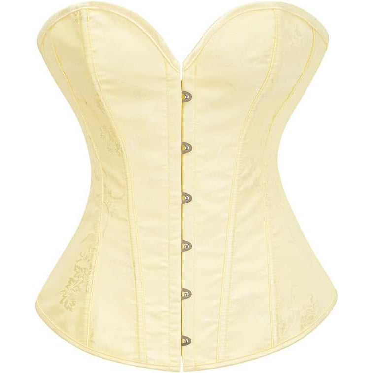Women's Beautiful Classic Corset Top Satin Overbust Lace Up Waist Trainer