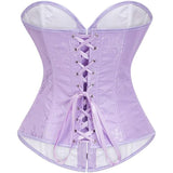 Women's Beautiful Classic Corset Top Satin Overbust Lace Up Waist Trainer