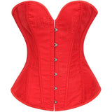 Women's Beautiful Classic Corset Top Satin Overbust Lace Up Waist Trainer