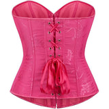 Women's Beautiful Classic Corset Top Satin Overbust Lace Up Waist Trainer