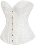 Women's Beautiful Classic Corset Top Satin Overbust Lace Up Waist Trainer