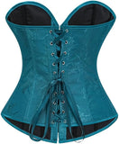 Women's Beautiful Classic Corset Top Satin Overbust Lace Up Waist Trainer
