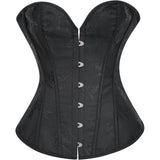 Women's Beautiful Classic Corset Top Satin Overbust Lace Up Waist Trainer